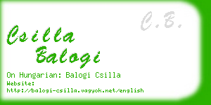csilla balogi business card